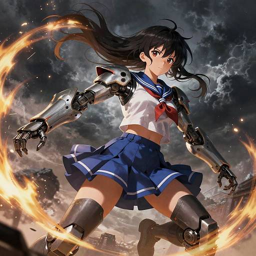Epic Anime Girl in Mecha Armor