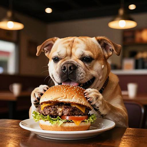 Buff Swoledoge Enjoying Burger