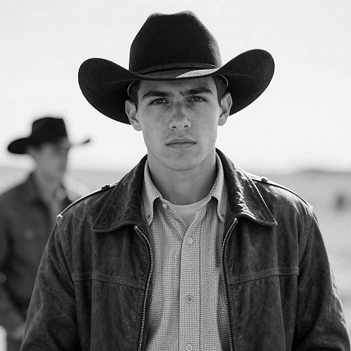 Serious Young Man in Cowboy Style