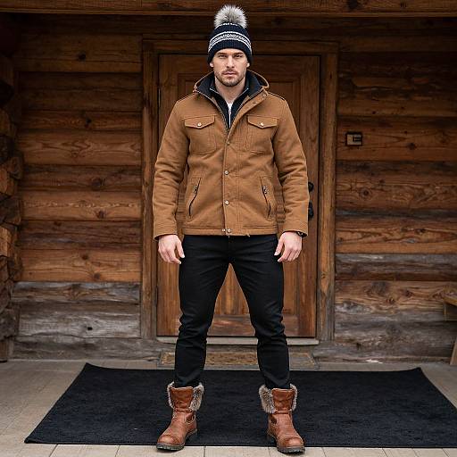 Confident Man in Stylish Winter Outfit