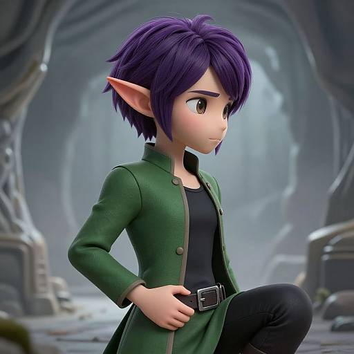 Semi-Realistic Dark Theme Character