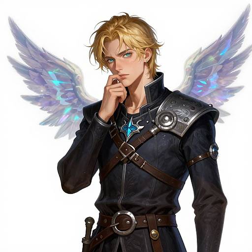 Fantasy Male Angelic Guide with Wings