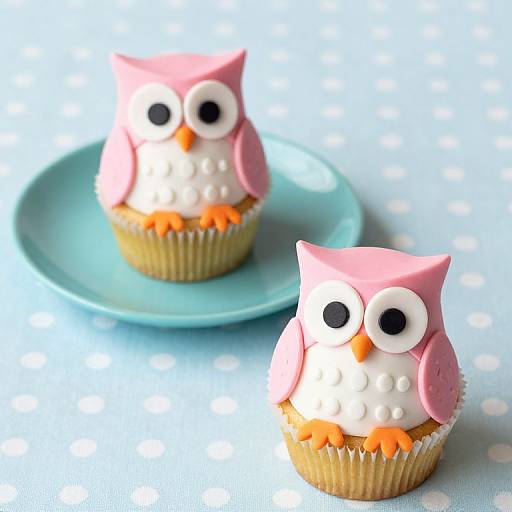 Charming Owl-Themed Birthday Cupcakes