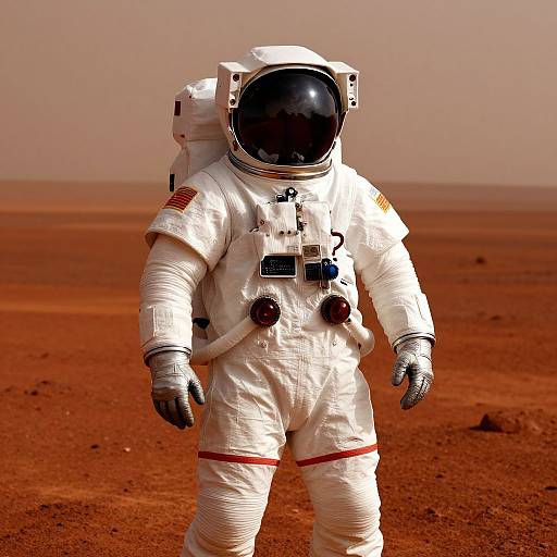 High-Tech Astronaut on Mars Surface