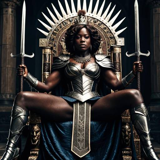 Fierce Warrior Queen on Throne