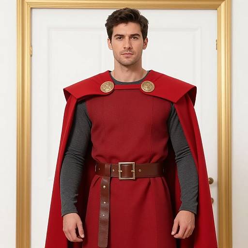 Heroic Male in Red Cape