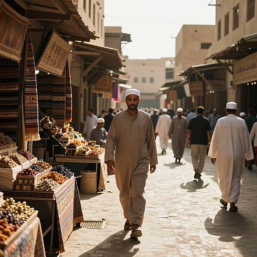 Ibrahim in Vibrant Ancient Marketplace