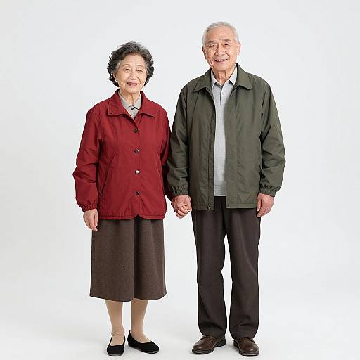 Elderly Couple Holding Hands