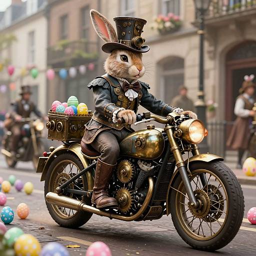 Steampunk Easter Bunny Motorcycle Ride