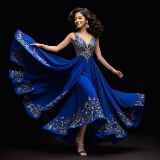 Elegant Woman in Royal Blue Dress Elegant Woman in Royal Blue Dress