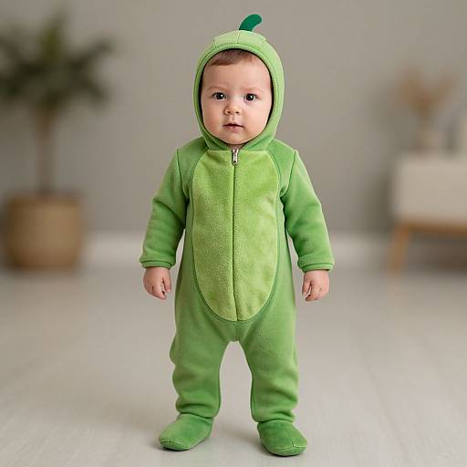 Realistic Boy in Pea Pod Costume