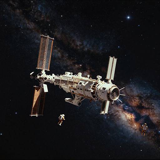 Wide-Angle Starfield: Station Docking Scene