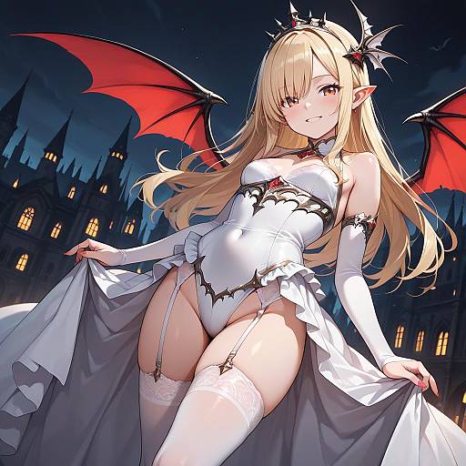 Vampire Girl at Night Castle