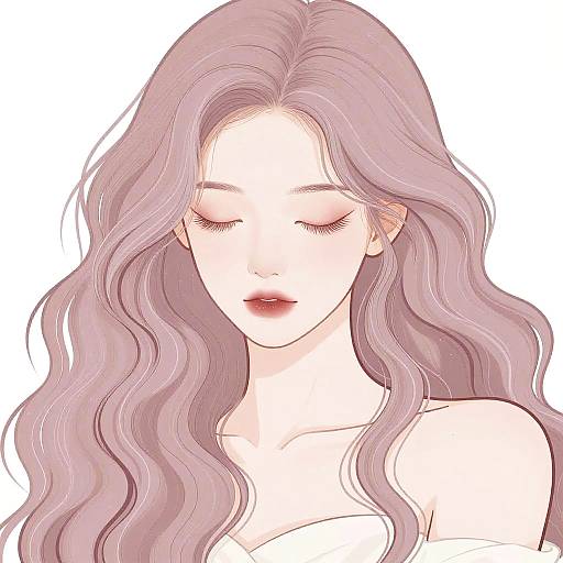Ethereal Woman with Frosted Mauve Hair
