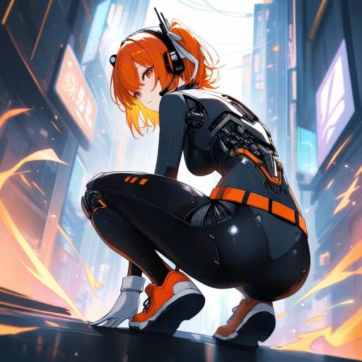 Adachi Rei: Futuristic Android in Neon City
