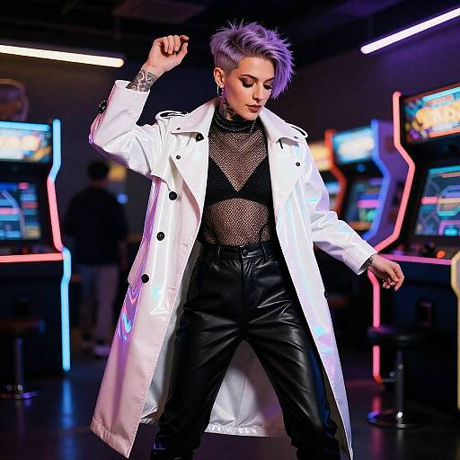 Cyberpunk Neon Dance Portrait