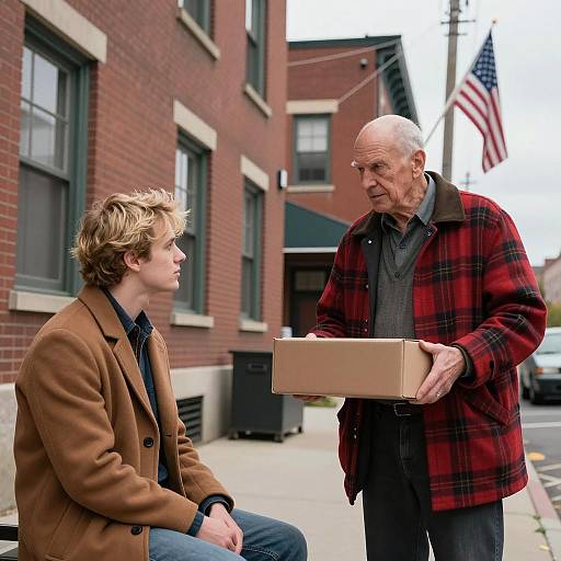 City Street Snapshot of Two Men