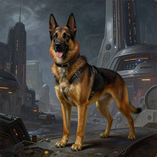 Cyberpunk Shepard Dogman Portrait