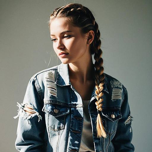 Dutch Braids Fashion Editorial with Denim