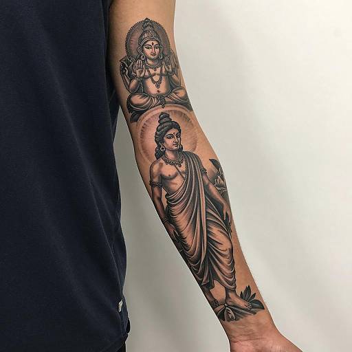 Religious Success and Sacrifice Tattoo Sleeve