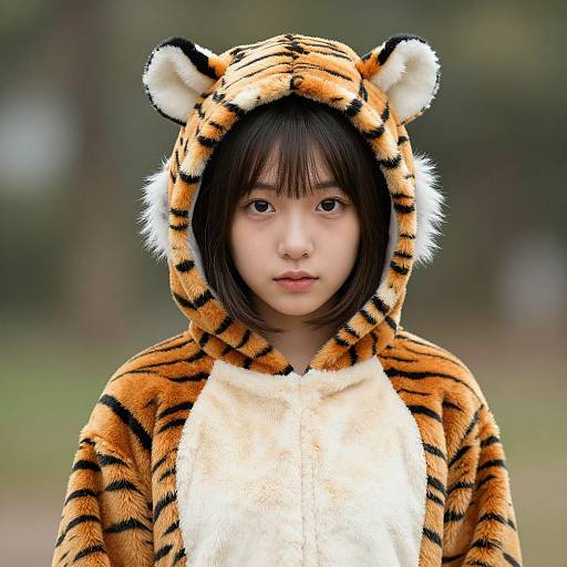 Realistic Tiger Girl Costume Portrait