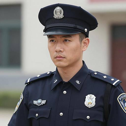 Photorealistic Male Police Officer Portrait