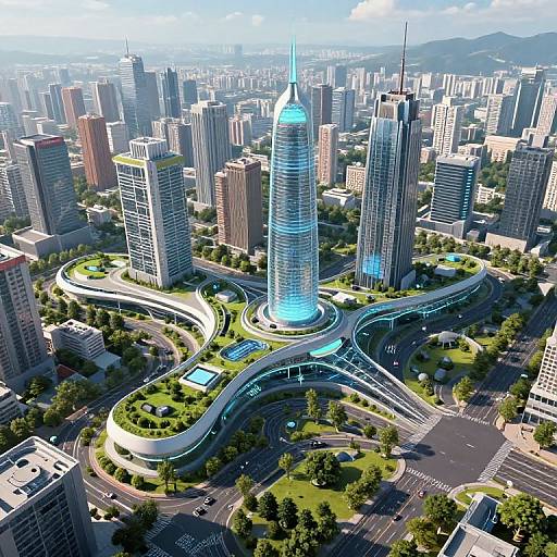 AI-Designed Futuristic Metropolis Plan