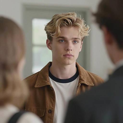 Young Man in Brown Jacket Portrait