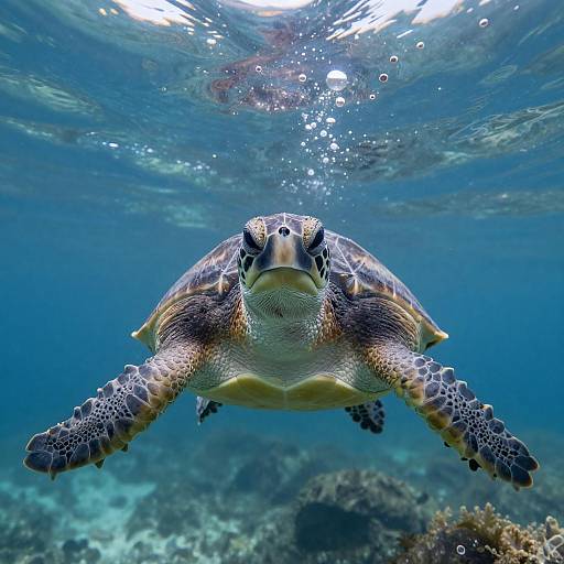 Adorable Realistic Sea Turtle in 8K
