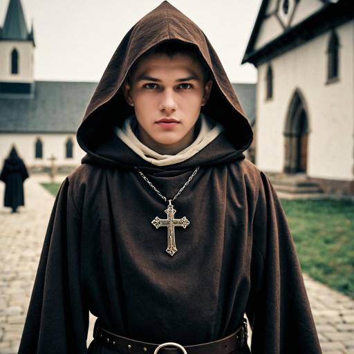 Medieval Friar in Brown Robe