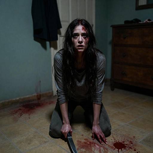 Terrifying Horror Scene with Woman