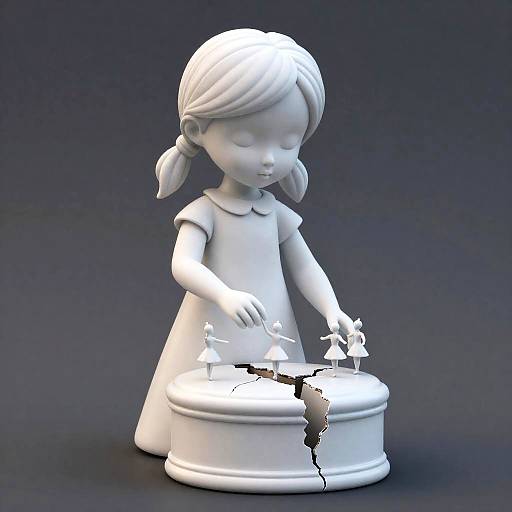 Porcelain Marionette and Cracked Music Box