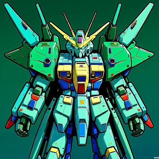 Illustration of Gundam mk ii, gundam in the style of Pun2