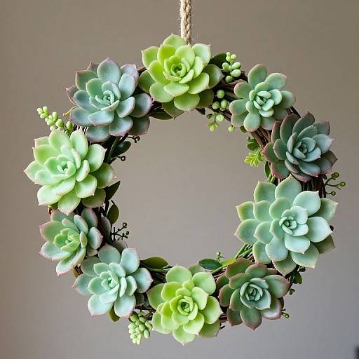 Vibrant Succulent Grapevine Wreath Decor