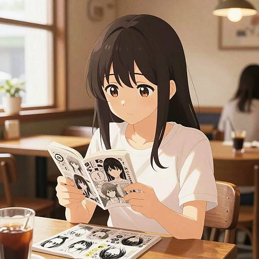 Cozy Cafe Manga Reading Teen