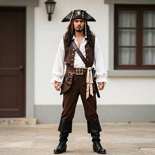 Man in Buccaneer Pirate Costume