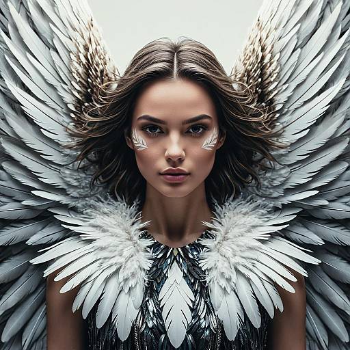 Hyper-Realistic Feathered Angel Portrait