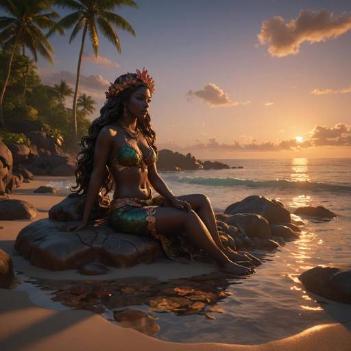Enchanting Mermaid at Tropical Sunset Enchanting Mermaid at Tropical Sunset