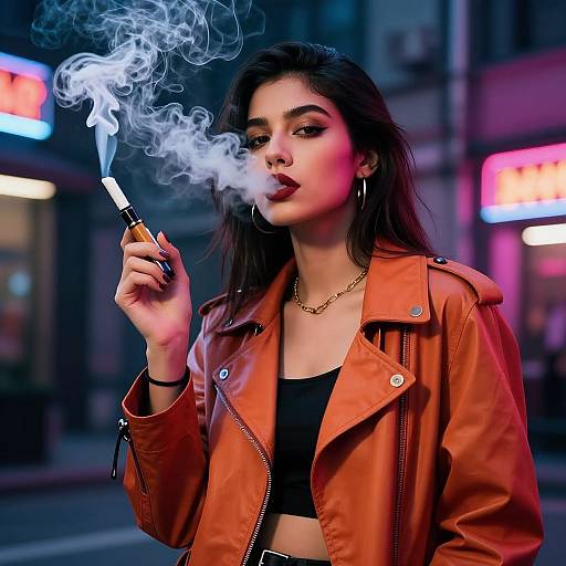 Edgy Urban Girl with Smoking Accessories