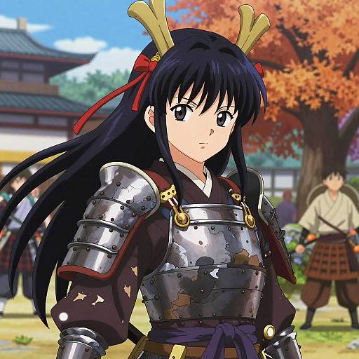 Battle-Hardened Shimada Samurai Girl Portrait