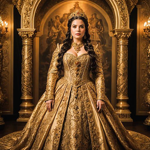 Regal Queen in Surrealistic Renaissance Style Regal Queen in Surrealistic Renaissance Style