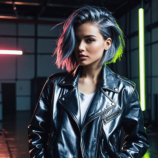Fashion Model with Steel Gray Hairstyle