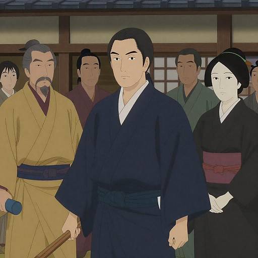 Edo Period Japanese Ensemble in Traditional Setting