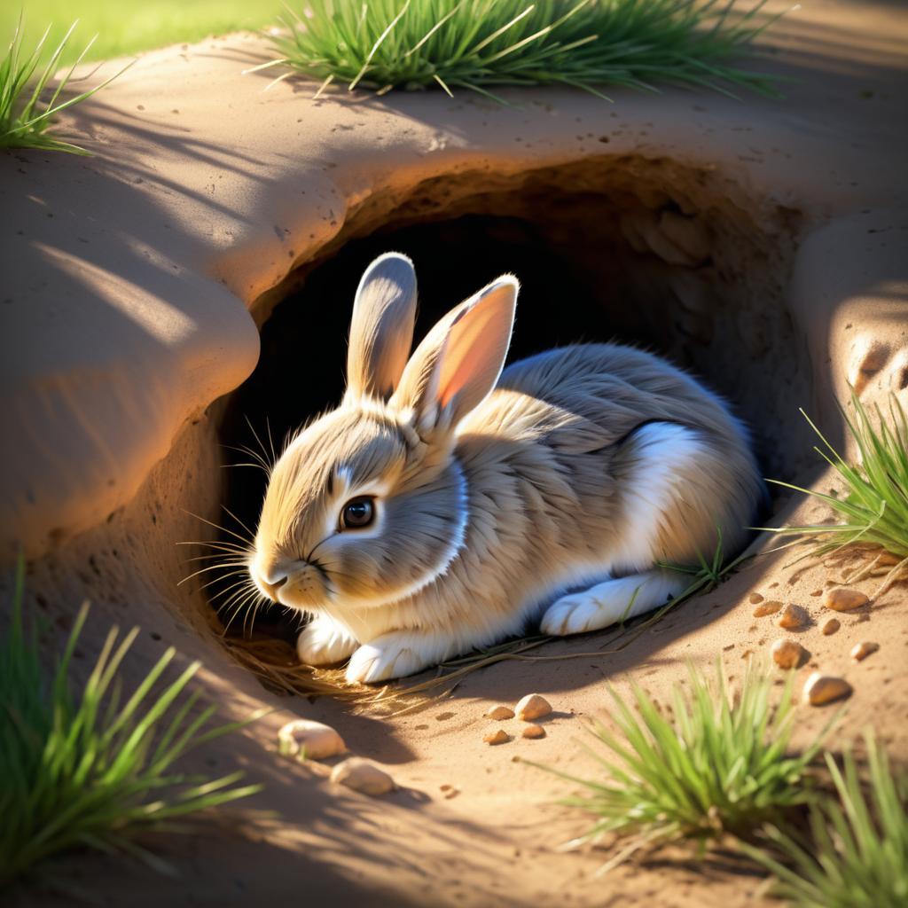 Charming Baby Rabbit in Gentle Light