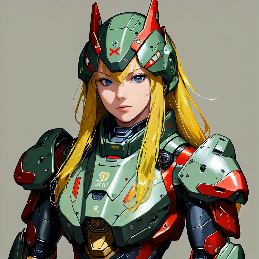 Ghibli-Inspired Warrior Woman in Battle Suit