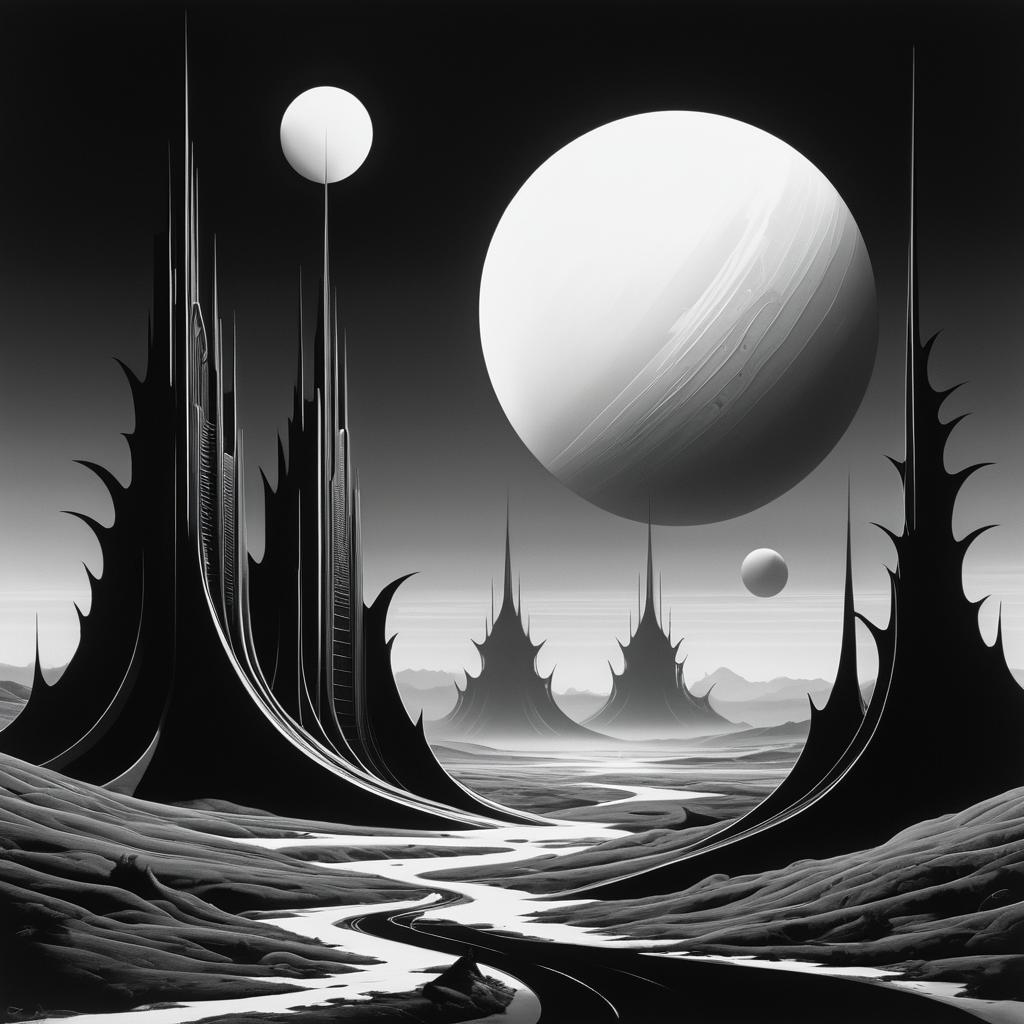 Eerie Alien Landscapes in Black and White