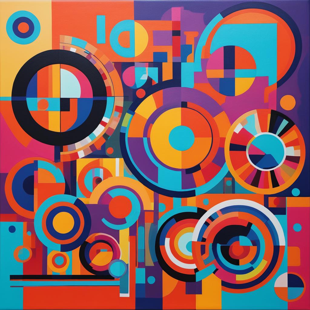 Vibrant Abstract Geometric Art Canvas