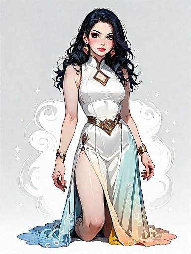 Chic Woman in Elegant Sleeveless Dress