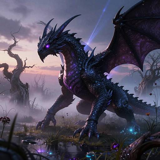 Sinister Shadow Wyvern in Twilight Marsh