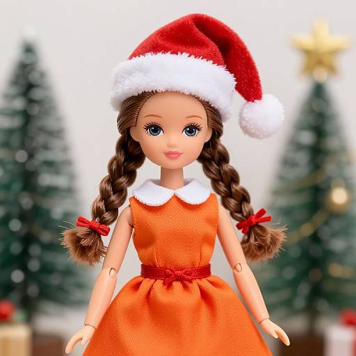 Christmas Doll with Braided Hair